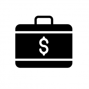 Brief case with dollar sign